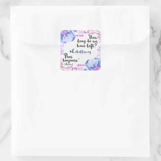 Pour Toujours Quadratischer Aufkleber (Tasche)