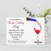 Pour Wine Degustation Party Einladung (Stehend Vorderseite)