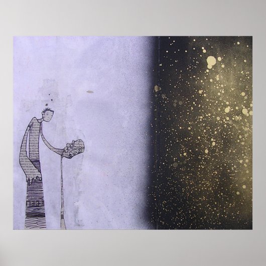 Pouring-Bier-Sketch Poster (Vorne)