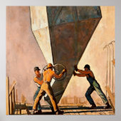 "Pouring Cement Boulder Dam" von Maynard Dixon Poster (Vorne)