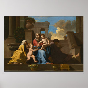 Poussin - Die heilige Familie auf Schritt Poster