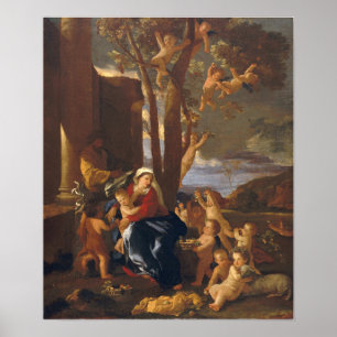 Poussin - Die Ruhe auf der Flucht nach Ägypten Poster