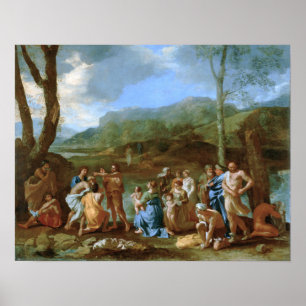 Poussin - Saint John Baptizing im Jordan Poster