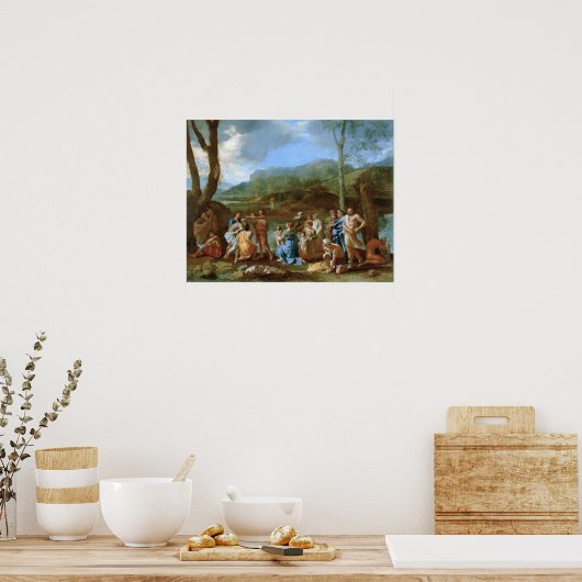 Poussin - Saint John Baptizing im Jordan Poster (Küche)