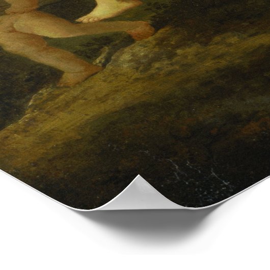 Poussin - Szene Bacchique Poster (Ecke)