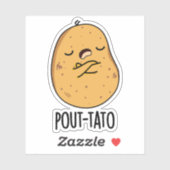 Pout-tato Funny Potato Pun Aufkleber (Blatt)