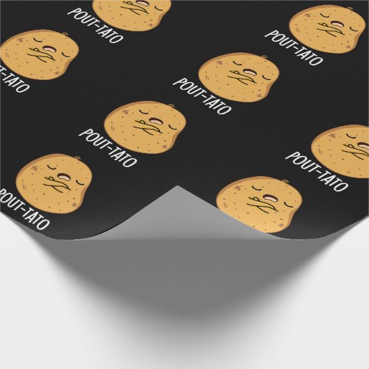 Pout-tato Funny Potato Pun Dark BG Geschenkpapier (Ecke)