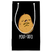 Pout-tato Funny Potato Pun Dark BG Kleine Geschenktüte (Vorderseite)