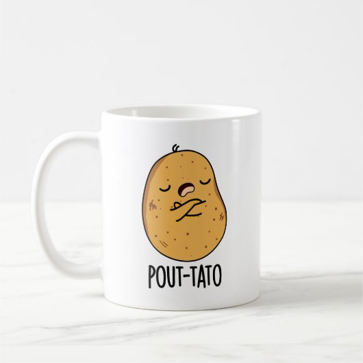 Pout-tato Funny Potato Pun Kaffeetasse (Links)