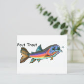 Pout Trout Postkarte (Stehend Vorderseite)