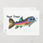 Pout Trout Postkarte (Vorne/Hinten)