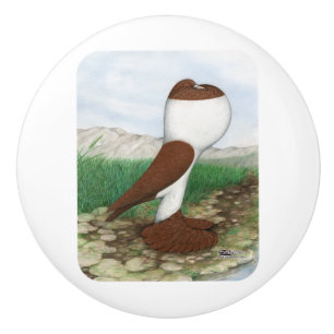 Pouter-Tauben-Rot Hana Keramikknauf