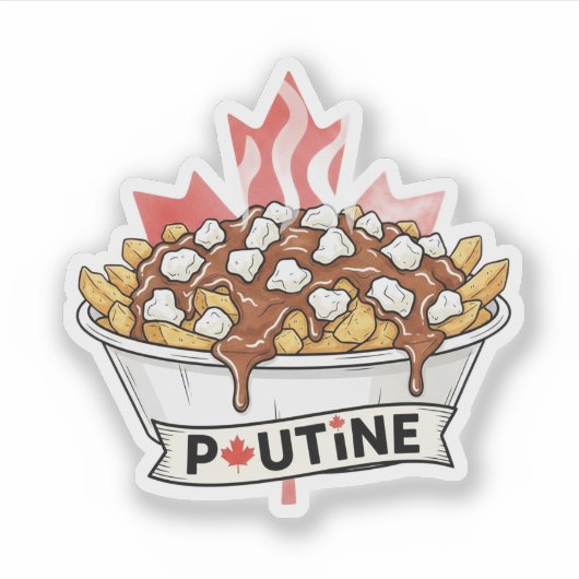 Poutine Aufkleber (Vorderseite)