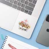 Poutine Aufkleber (Laptop mit iPhone)