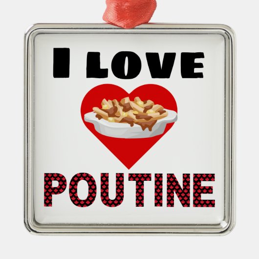 Poutine Geschenke für jeder! Liebe I poutine Ornament Aus Metall (Vorne)