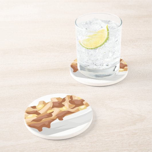 Poutine Getränkeuntersetzer (Seite)