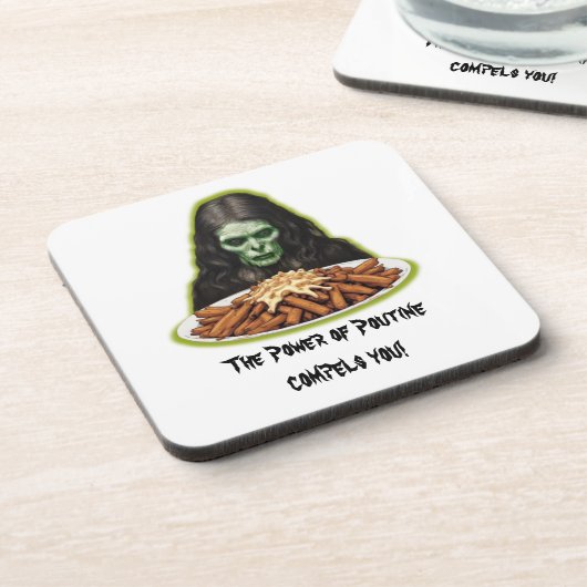 Poutine Power Getränkeuntersetzer (Linke Seite)