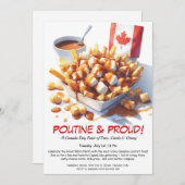 Poutine & Proud - Canada Day Food Party Einladung (Vorne/Hinten)