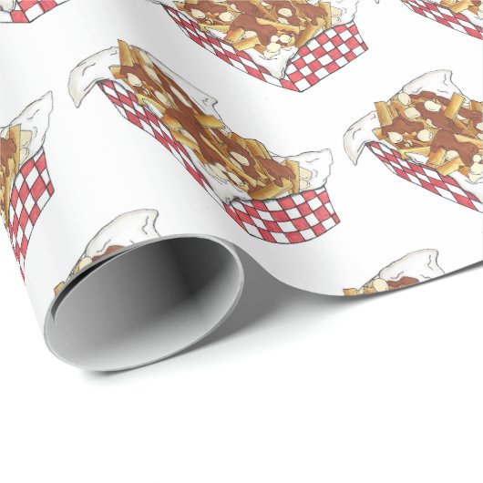 Poutine Quebec Canada Canadian Food French Fries Geschenkpapier (Rolleneckpunkt)