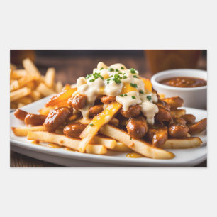 Poutine Rechteckiger Aufkleber