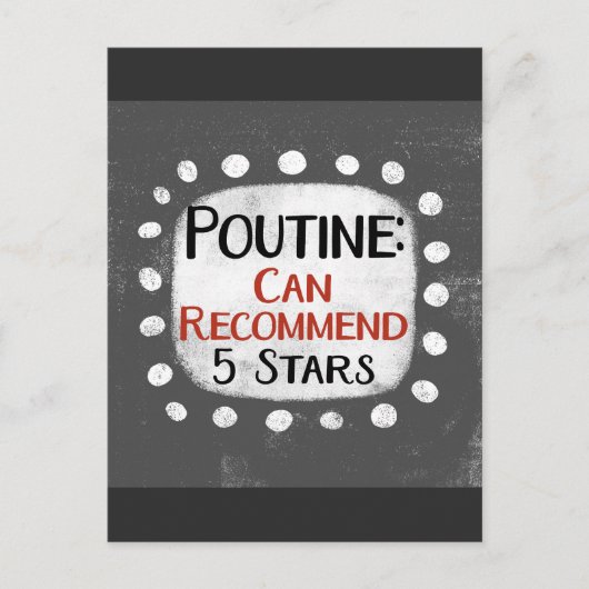 Poutine Review 5 Sterne Postkarte (Vorderseite)