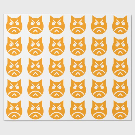 Pouting Emoji Cat Geschenkpapier (Flach)