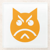 Pouting Emoji Cat Glasuntersetzer (Vorderseite)