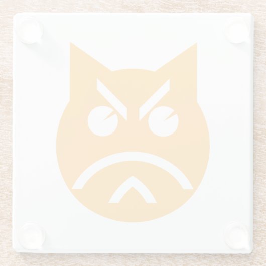 Pouting Emoji Cat Glasuntersetzer (Rückseite)