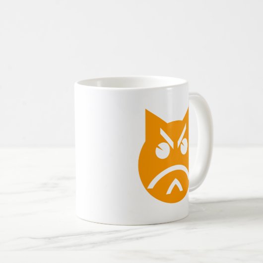 Pouting Emoji Cat Kaffeetasse (VorderseiteRechts)