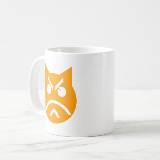 Pouting Emoji Cat Kaffeetasse (Vorderseite Links)