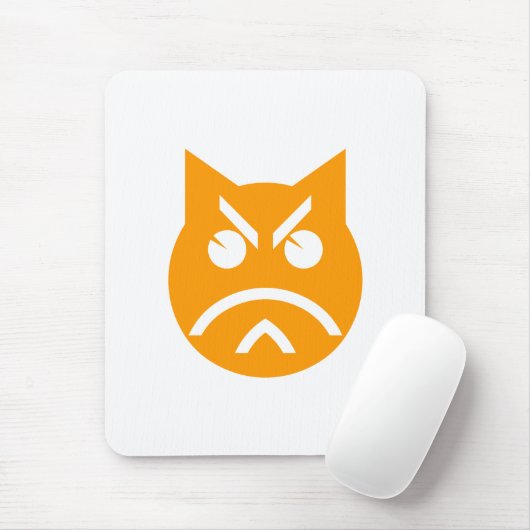 Pouting Emoji Cat Mousepad (Mit Mouse)