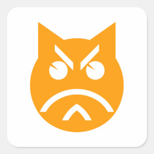 Pouting Emoji Cat Quadratischer Aufkleber