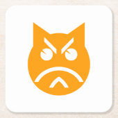 Pouting Emoji Cat Rechteckiger Pappuntersetzer (Vorderseite)