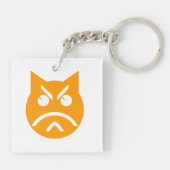 Pouting Emoji Cat Schlüsselanhänger (Rückseite)