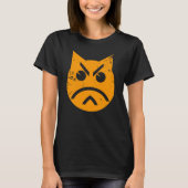 Pouting Grunge Cat Emoji T-Shirt (Vorderseite)