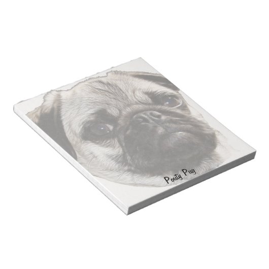 Pouty Mops Notizblock (angewinkelt)