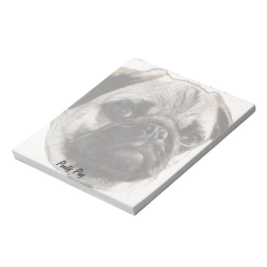 Pouty Mops Notizblock (Rotiert)