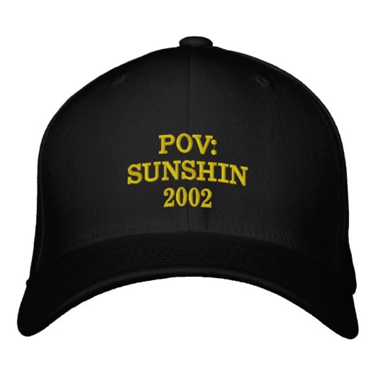 POV SUNSHIN 2002 Bestickte schwarze Kappe (Vorderseite)