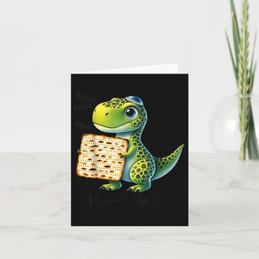 Pover Maror Ma-roar Dinosaur Funny Pesach Kleinkin Karte (Vorderseite)