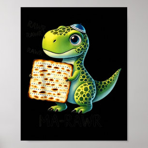 Pover Maror Ma-roar Dinosaur Funny Pesach Kleinkin Poster