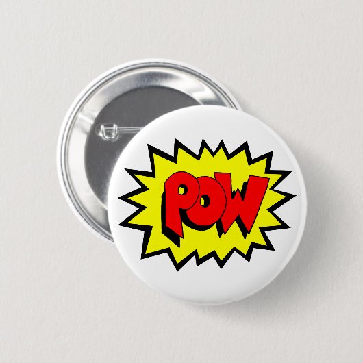 POW - Comic Buch Pop Kunst Button (Vorne & Hinten)