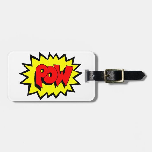 POW - Comic Buch Pop Kunst Gepäckanhänger (Vorderseite horizontal)