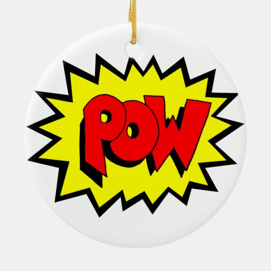 POW - Comic Buch Pop Kunst Keramik Ornament (Hinten)