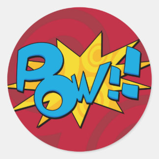 Pow Comic Buchsticker Runder Aufkleber