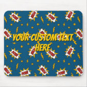 Pow Comic-Sound-Effektmuster Mousepad (Vorne)