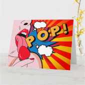 Pow-Comicen Karte (Gelbe Blume)