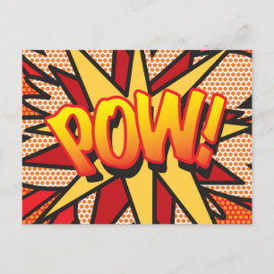 POW Deine Nachricht Sprechblase Spaß Retro Ankündigungspostkarte
