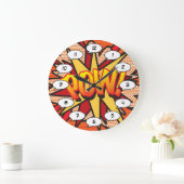 POW Fun Modernes Comic Buch Typografie Trendy Große Wanduhr (Zuhause)