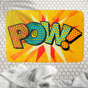 POW Fun Retro Comic Pop Kunst, Dichtung und Musik Badematte