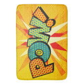 POW Fun Retro Comic Pop Kunst, Dichtung und Musik Badematte (Vorderseite Vertikal)
